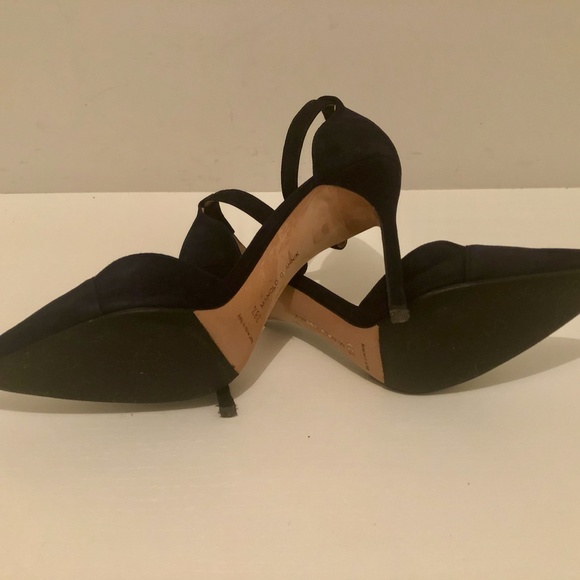 Manolo Blahnik Navy Suede Ankle - Picture 2 of 4